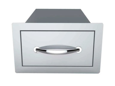 Same drawer shown with the full drawer box/cabinet behind the face frame.