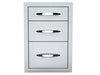 Sunstone B-TD18 14" triple access drawer (soft-close) — three stacked drawer fronts with curved chrome handles.