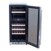 Summerset RFR-15WD built-in dual zone cooler open with digital controls and wood racking shelves.