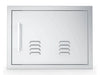Sunstone BA-VDHR1420 14x20 beveled right-hinge vented access door, 304 stainless steel, front view with left-side handle.