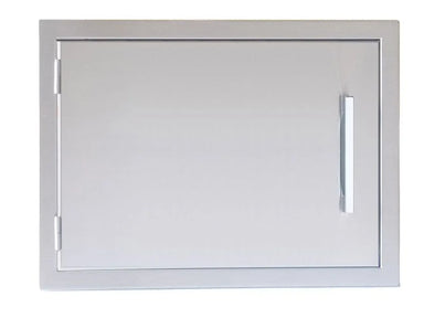 Sunstone BA-DH2027 20x27 reversible stainless steel access door, front view with vertical handle and right-side hinges.