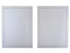 Sunstone BA-DV2027 beveled vertical access door, 304 stainless steel, front view with right-side handle for outdoor kitchen islands.