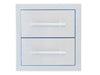 Sunstone BA-DD12 12" soft-close double access drawer in 304 stainless steel with two stacked drawers and horizontal pull handles.