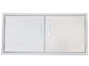 Sunstone BA-DD42 42-inch double access door in 304 stainless steel with flush panels, full frame trim, and two vertical bar handles.