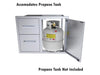 Sunstone BA-DDC30 30-inch drawer and door combo showing space for propane tank storage (tank not included).