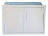 Sunstone BA-DSH30 30" weather-sealed dry storage pantry in 304 stainless steel with double doors, full trim frame, and two vertical bar handles.