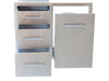Sunstone BA-LPCTD30 propane and trash drawer combo with three pull-out drawers extended and right access door open.