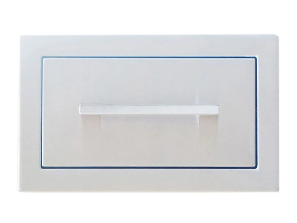 Sunstone BA-SD6 6-inch soft-close access drawer front in 304 stainless steel with recessed handle and clean trim frame.