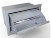 Sunstone BA-TH17 swivel paper towel holder open view, 304 stainless steel built-in dispenser for outdoor kitchen islands.