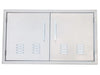 Sunstone BA-VDD36 36-inch vented double access door in 304 stainless steel with two bar handles and louvered ventilation slots.