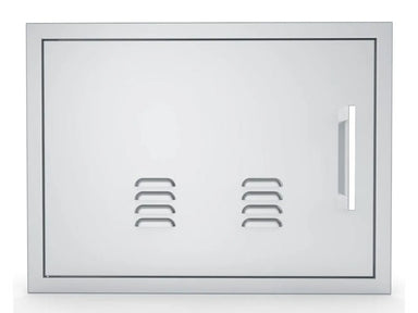 Sunstone BA-VDHL1420 14x20 beveled left-hinge vented access door, 304 stainless steel, front view with right-side handle.