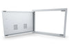 Sunstone BA-VDHL1724 left vented door open with separate trim frame, showing flush-fit outdoor kitchen access panel.