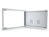 Sunstone BA-VDHR1724 right vented door open with separate trim frame, showing outdoor kitchen access panel installation.