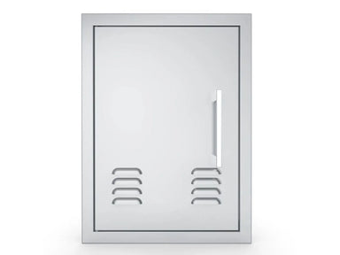 Sunstone BA-VDVL1420 left vertical vented access door, 304 stainless steel, front view with right-side handle and vent slots.