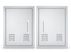 Sunstone BA-VDVL1420 left vertical vented doors shown as pair, matching 304 stainless panels with opposite handle placement.