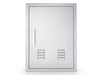 Sunstone BA-VDVR1724 right vertical vented access door, 17" x 24", 304 stainless steel, front view with right-side handle and lower vent slots.