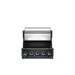 Open lid view of the Broil King Baron 520 Shadow built-in grill head showing the heavy-duty cooking grates and spacious 5-burner grilling area.