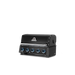Angled view of the Broil King Baron 520 Shadow 5-burner built-in gas grill head highlighting the black porcelain-enameled lid and integrated thermometer.