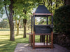 Tagwood BBQ BBQ02SI Gaucho Grill 1700 sq in Santa Maria charcoal grill with wood frame and chimney hood