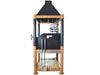 Tagwood BBQ BBQ02SI Santa Maria grill rear view with integrated tool holder and wood shelf