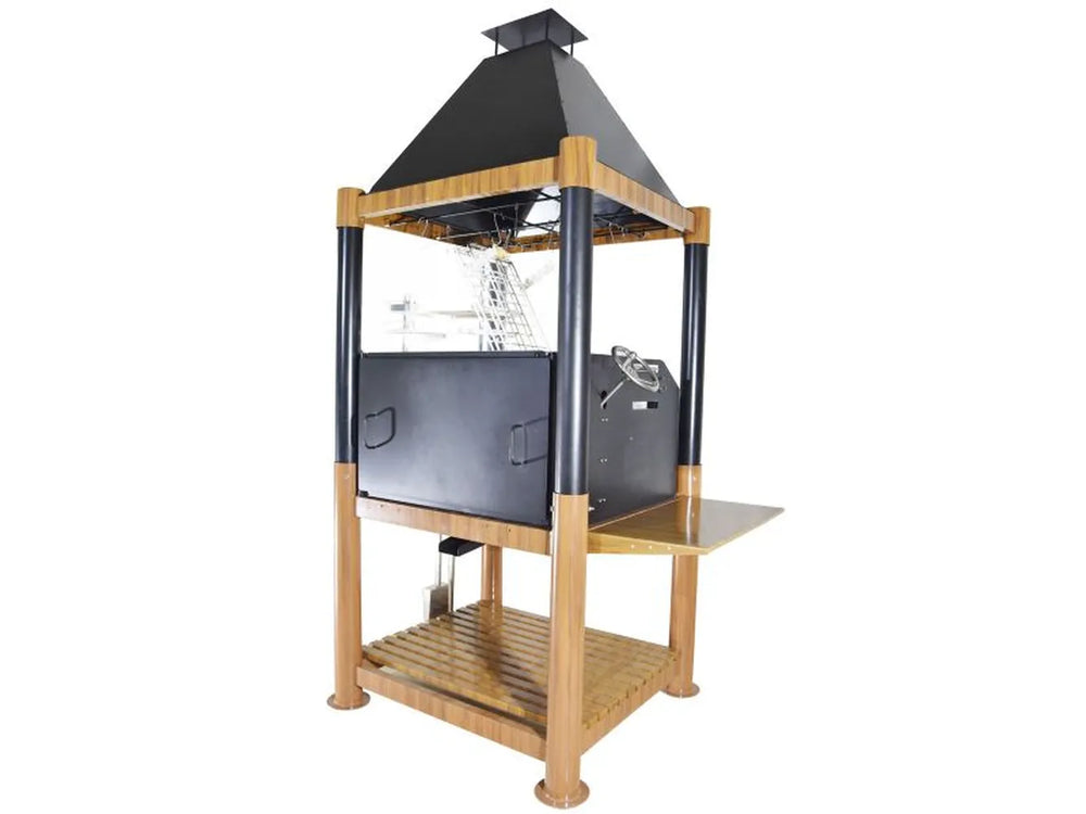 Tagwood BBQ BBQ02SI Argentine charcoal grill with stainless steel crank wheel lift system