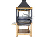 Tagwood BBQ BBQ02SI Gaucho charcoal grill with side prep shelf and lower log storage rack