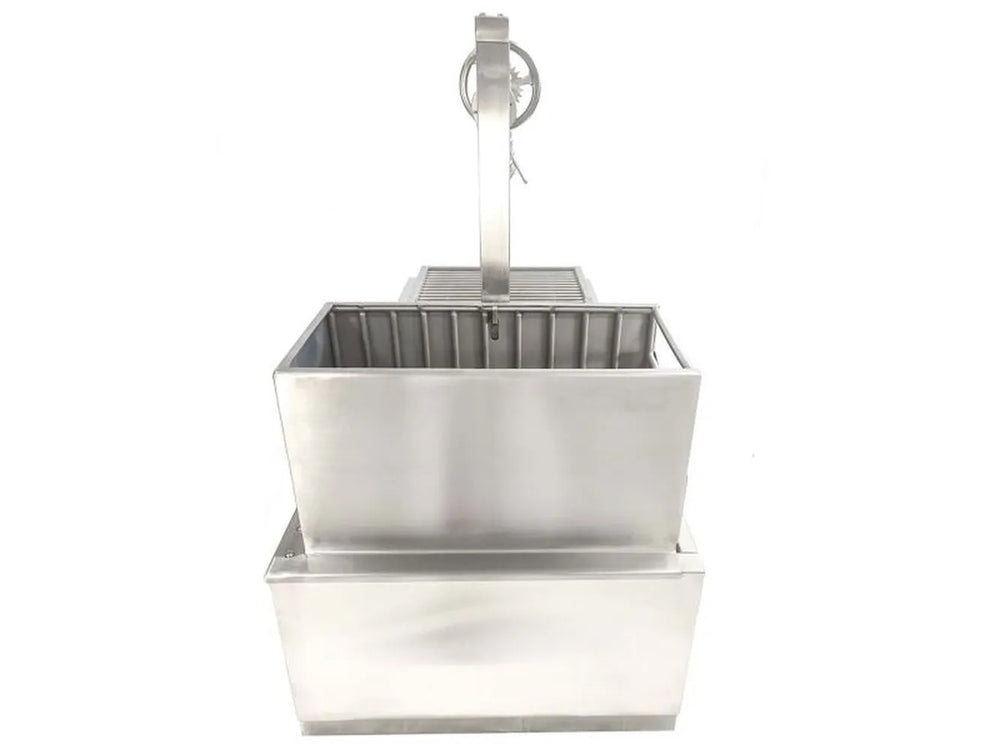 Tagwood BBQ05SS built-in Santa Maria grill 304 stainless steel side firebox front view