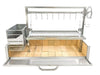 Tagwood BBQ05SS built-in Santa Maria grill installed in masonry grill island with refractory bricks front view