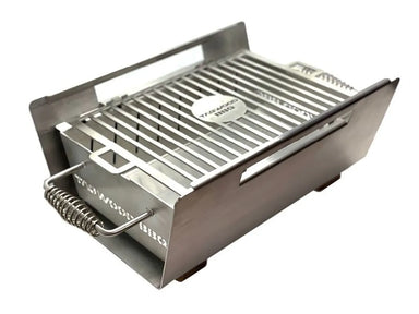 Tagwood BBQ07SS tabletop brazier food warmer 304 stainless steel portable tabletop charcoal grill angled view