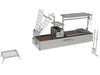 Tagwood BBQ08SS built-in Argentine open fire grill complete system with Argentine clamp grill, adjustable Santa Maria grate and side firebox studio view