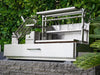 Tagwood BBQ08SS built-in Argentine open fire grill outdoor installation with Argentine clamp grill and adjustable cooking grate