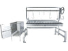 Tagwood BBQ09SS Santa Maria insert grill side view with charcoal starter basket and hook rail