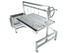 Tagwood BBQ09SS Santa Maria insert grill in brick outdoor kitchen cooking meat over wood fire