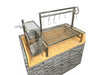 Tagwood BBQ09SS Santa Maria insert grill top view of adjustable grilling grate and height crank system
