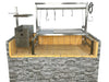 Tagwood BBQ09SS Santa Maria insert grill front installation view with firebrick base and side charcoal basket