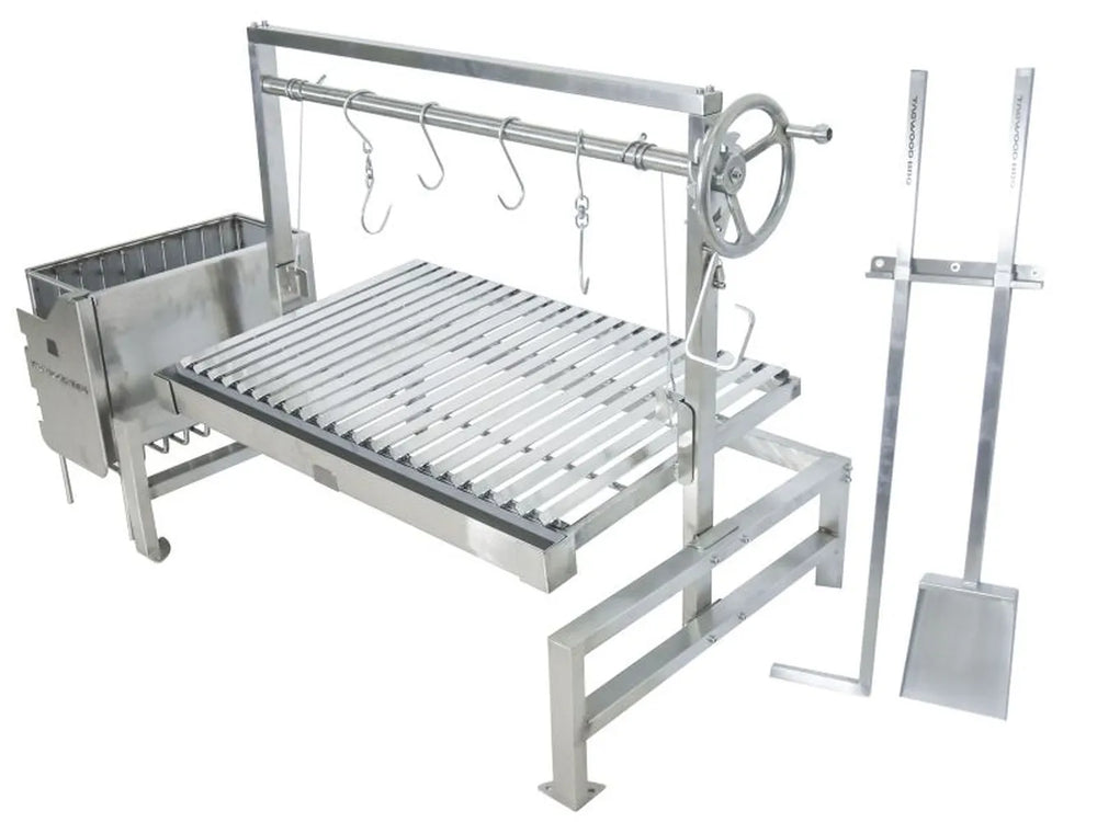 Tagwood BBQ09SS Santa Maria insert grill stainless steel frame with adjustable grate and ash shovel tools