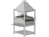 Tagwood BBQ BBQ12SS Santa Maria grill rear angled view with dual crank lift system