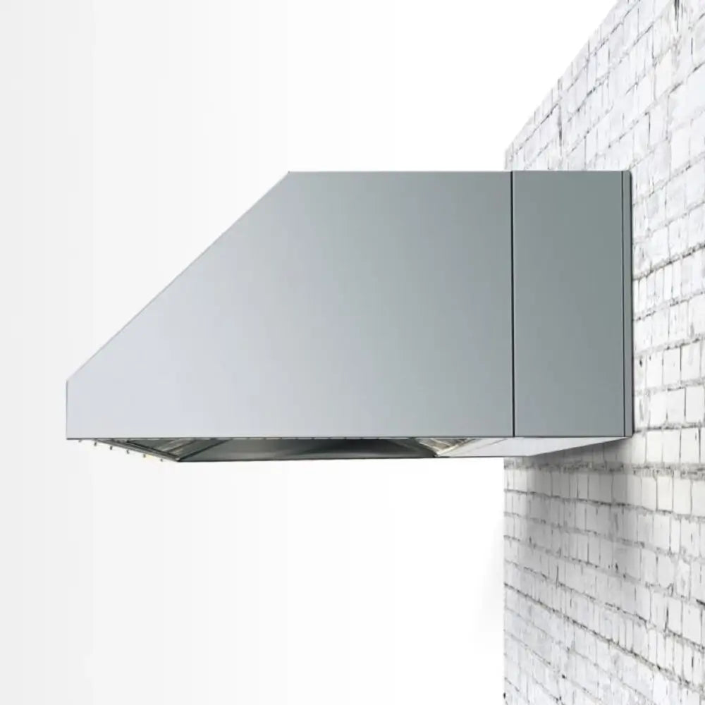 Summerset Vent Hood mounted with 8-inch Spacer Bracket on a brick wall, outdoor use.