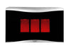 A direct, straight-on view of the Bromic Platinum 300 Gas Radiant Heater, highlighting the sleek, minimalist design of the black heating panel and silver trim.