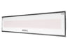 Bromic Platinum Marine 2300W Electric Heater in white finish, shown from an alternate angle emphasizing its curved glass and marine-grade construction.