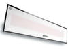 A three-quarter studio view of a white Bromic Platinum Electric Infrared Heater.