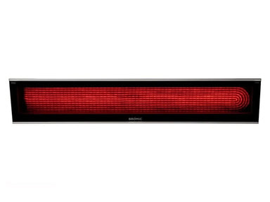 A front view of the white Bromic Platinum Marine 2300W Electric Infrared Heater, showcasing its sleek, corrosion-resistant stainless steel body.
