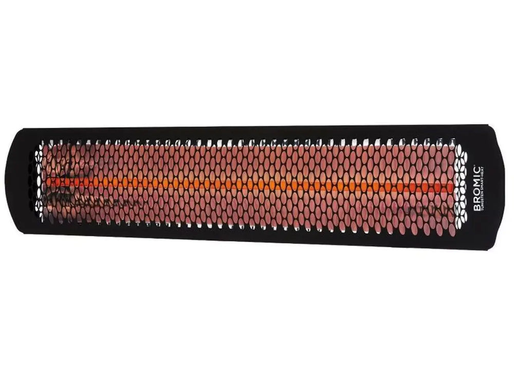 Isolated product view of the Bromic Smart-Heat black electric radiant outdoor heater, clean finish.
