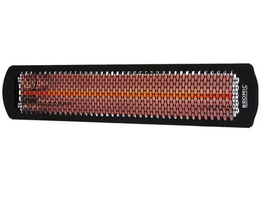Isolated product view of the Bromic Smart-Heat black electric radiant outdoor heater, clean finish.