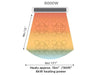 Illustrated heat coverage diagram for Bromic Tungsten 6000W Heater, showing 15m² (160ft²) heating range with 4m x 4m coverage zone and 6kW power output.