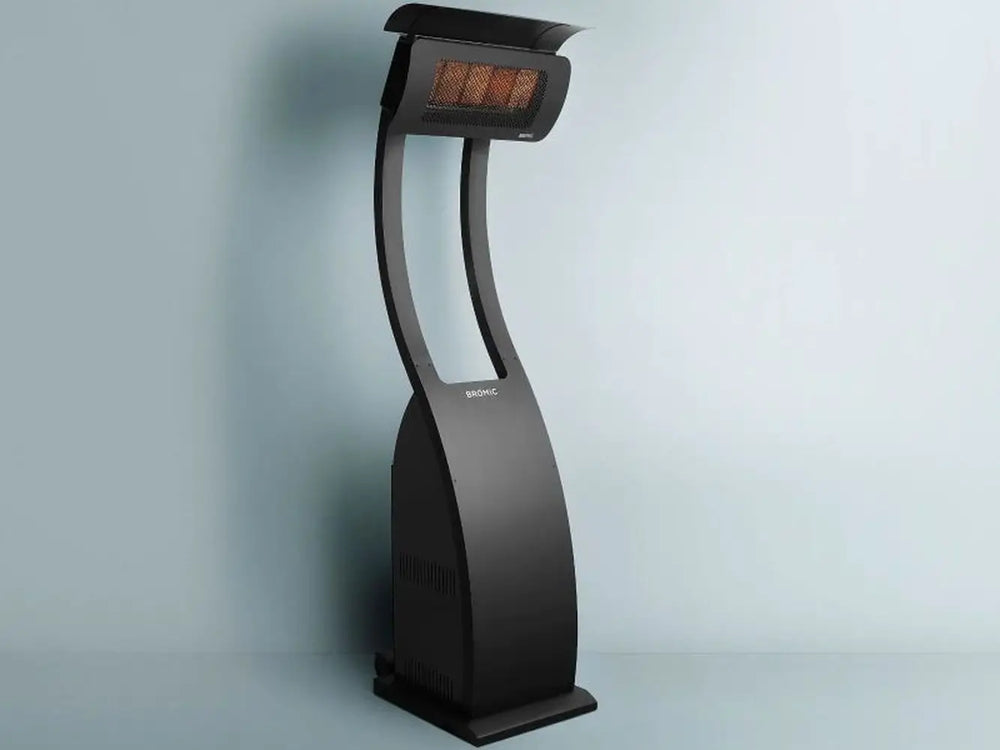 Bromic Tungsten 500 portable gas heater, 38500 BTU freestanding black outdoor radiant heater.