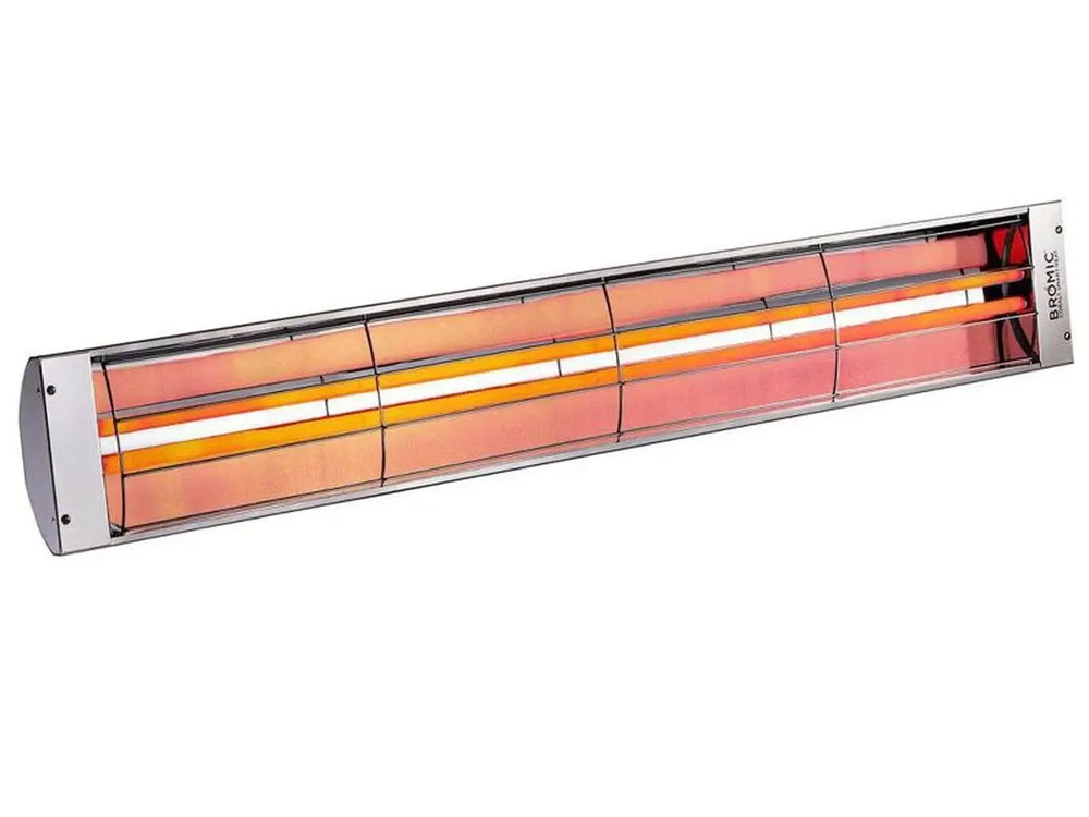 Bromic Cobalt 6000W electric infrared patio heater, stainless steel finish, ideal for commercial outdoor use.