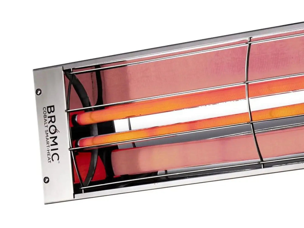 Bromic Cobalt Smart-Heat 6000W electric infrared heater, stainless steel finish, wall or ceiling mounted.