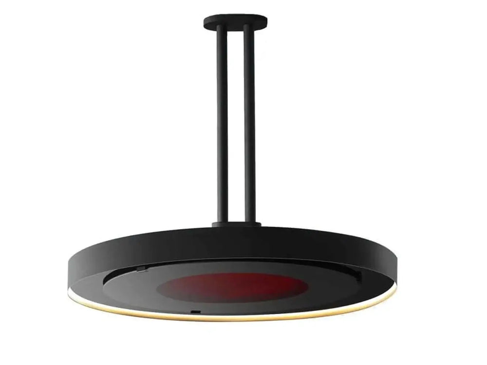 Bromic Eclipse Smart-Heat 2900W black electric infrared patio heater with LED light and 24-inch twin pole.