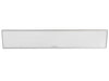 A front view of the Bromic Platinum 4500W Dual Element Electric Heater, showcasing its sleek white glass-ceramic face and polished silver trim.